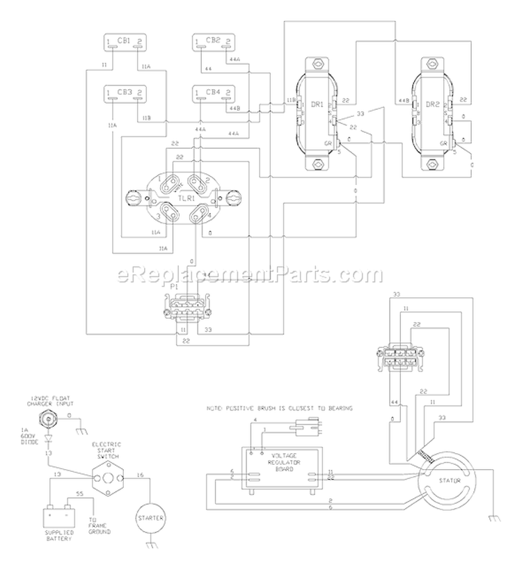 Page F Diagram and Parts List for  Briggs and Stratton Generator